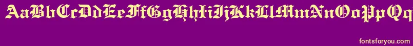 OldCologneRegular-Schriftart – Gelbe Schriften auf violettem Hintergrund