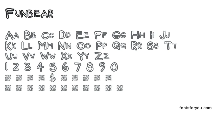 Schriftart Funbear – Alphabet, Zahlen, spezielle Symbole