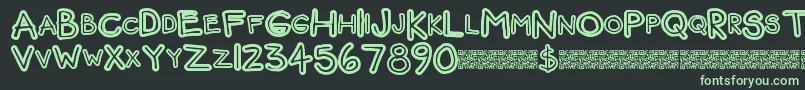 Funbear Font – Green Fonts on Black Background