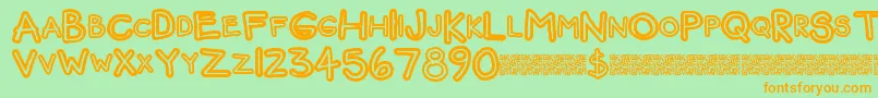 Funbear Font – Orange Fonts on Green Background