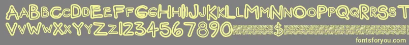 Funbear Font – Yellow Fonts on Gray Background