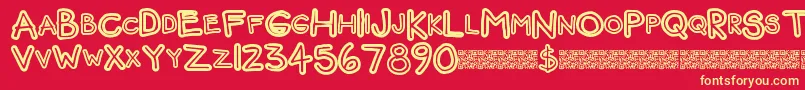 Funbear Font – Yellow Fonts on Red Background