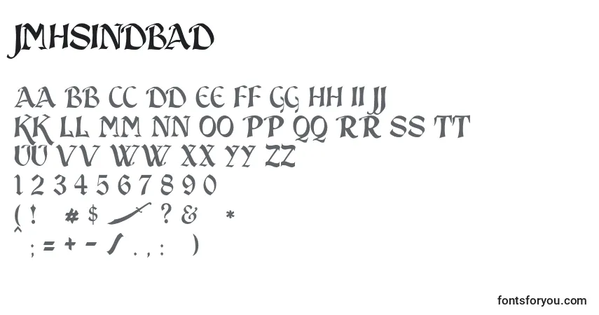 Schriftart JmhSindbad – Alphabet, Zahlen, spezielle Symbole