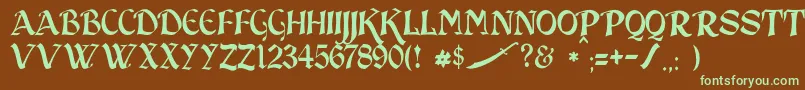 JmhSindbad Font – Green Fonts on Brown Background