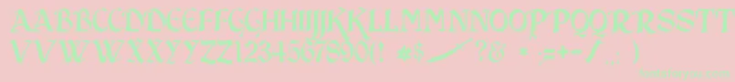 JmhSindbad Font – Green Fonts on Pink Background