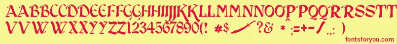 JmhSindbad Font – Red Fonts on Yellow Background
