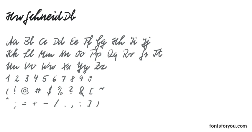 Schriftart HwSchneidDb – Alphabet, Zahlen, spezielle Symbole