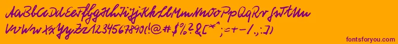 HwSchneidDb Font – Purple Fonts on Orange Background