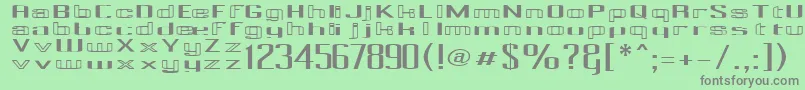 フォントPecotExp – 緑の背景に灰色の文字