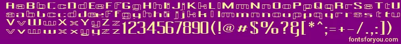 Шрифт PecotExp – жёлтые шрифты на фиолетовом фоне