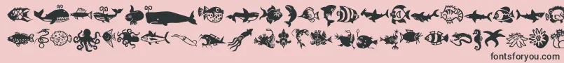 Minipicslilfishies Font – Black Fonts on Pink Background