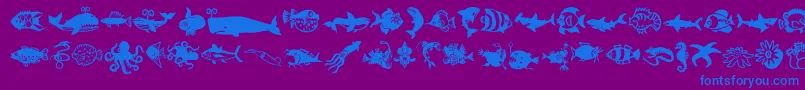 Minipicslilfishies Font – Blue Fonts on Purple Background