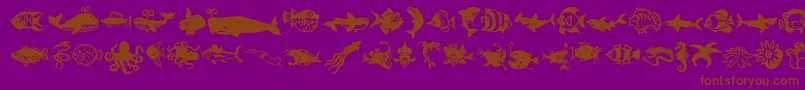 Minipicslilfishies Font – Brown Fonts on Purple Background