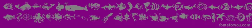 fuente Minipicslilfishies – Fuentes Grises Sobre Fondo Morado