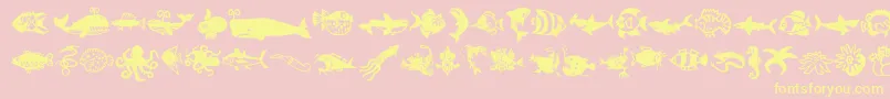 Minipicslilfishies Font – Yellow Fonts on Pink Background