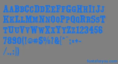 Yorktown font – Blue Fonts On Gray Background