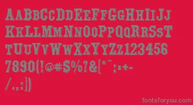 Yorktown font – Gray Fonts On Red Background