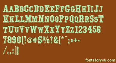 Yorktown font – Green Fonts On Brown Background