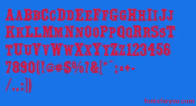 Yorktown font – Red Fonts On Blue Background