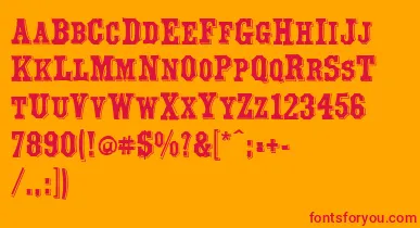 Yorktown font – Red Fonts On Orange Background