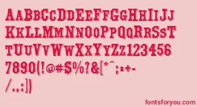 Yorktown font – Red Fonts On Pink Background