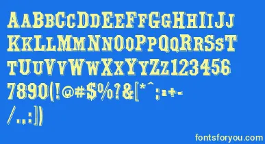 Yorktown font – Yellow Fonts On Blue Background