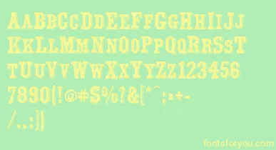 Yorktown font – Yellow Fonts On Green Background