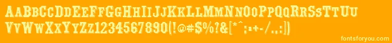 Yorktown Font – Yellow Fonts on Orange Background