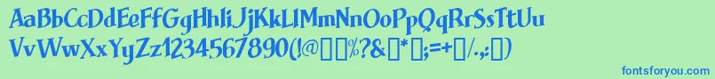 Brimfrg Font – Blue Fonts on Green Background