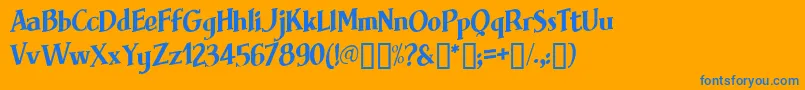 Brimfrg Font – Blue Fonts on Orange Background