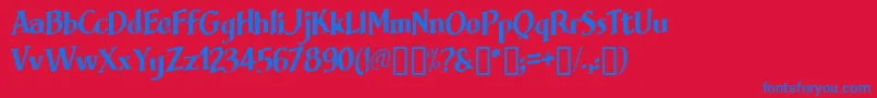 Brimfrg Font – Blue Fonts on Red Background