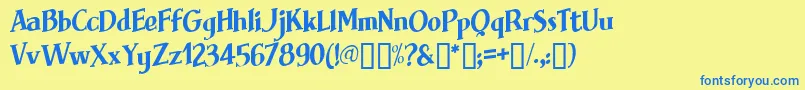 Brimfrg Font – Blue Fonts on Yellow Background