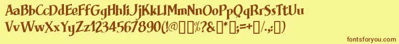 Brimfrg Font – Brown Fonts on Yellow Background