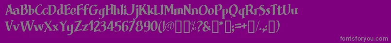 フォントBrimfrg – 紫の背景に灰色の文字