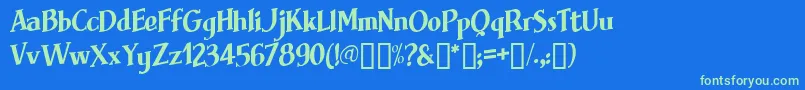 Brimfrg Font – Green Fonts on Blue Background