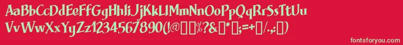 Brimfrg Font – Green Fonts on Red Background