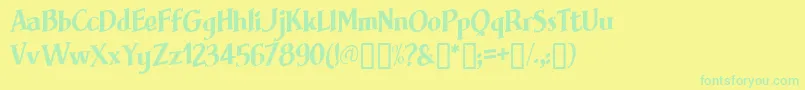 Brimfrg Font – Green Fonts on Yellow Background