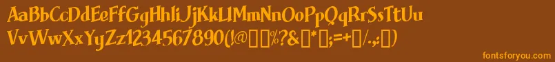 Brimfrg Font – Orange Fonts on Brown Background