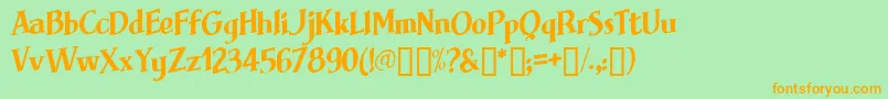 Brimfrg Font – Orange Fonts on Green Background