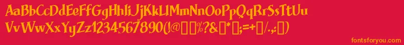 Brimfrg Font – Orange Fonts on Red Background