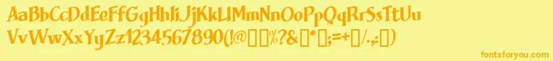 Brimfrg Font – Orange Fonts on Yellow Background