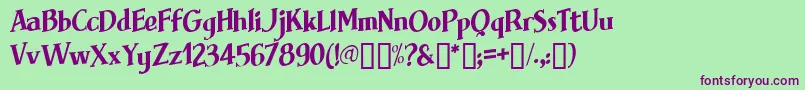 Brimfrg Font – Purple Fonts on Green Background