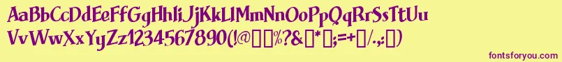 Brimfrg Font – Purple Fonts on Yellow Background