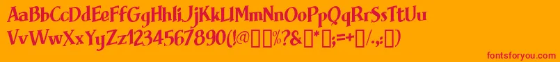 Brimfrg Font – Red Fonts on Orange Background