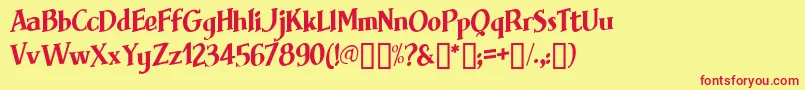 Brimfrg Font – Red Fonts on Yellow Background