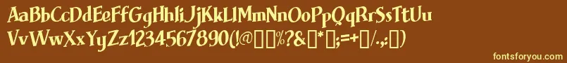 Brimfrg Font – Yellow Fonts on Brown Background