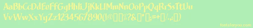 Brimfrg Font – Yellow Fonts on Green Background