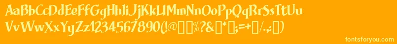 Brimfrg Font – Yellow Fonts on Orange Background