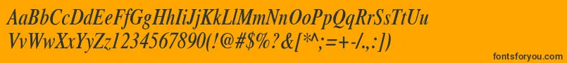 フォントXeroxSerifNarrowItalic – 黒い文字のオレンジの背景