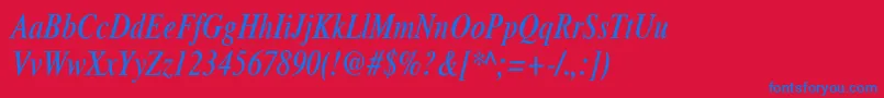 XeroxSerifNarrowItalic Font – Blue Fonts on Red Background